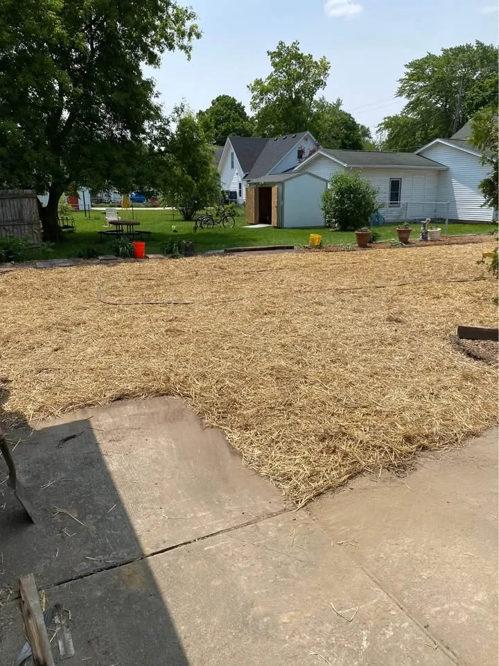 Levelled outdoor yard surface